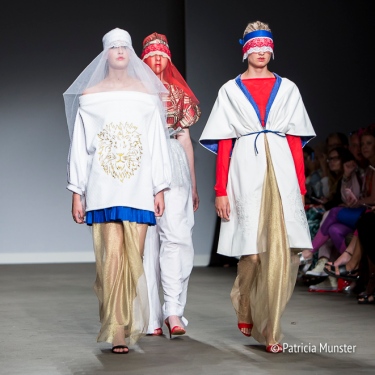 Red-White-Blue and gold at Maaike van den Abbeele at Amsterdam Fashion Week